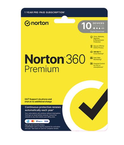 Norton 360 Premium Protection 1 User 10 Devices 1 Year