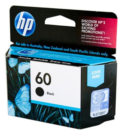 HP #60 Black Ink Cartridge CC640WA