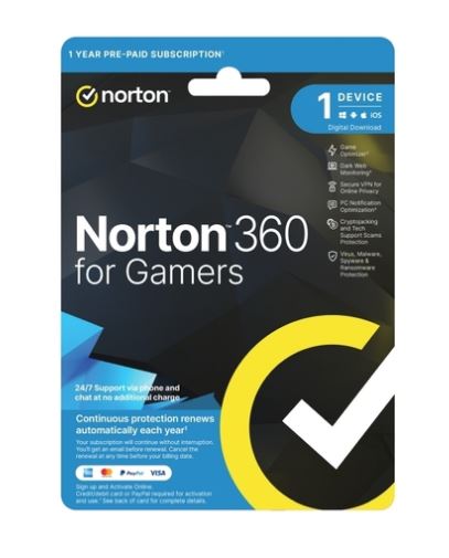 Norton 360 Protection For Gamers 1 User 1 Device 1 Year