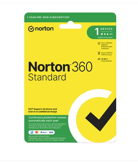Norton 360 Standard Protection 1 User 1 Device 1 Year