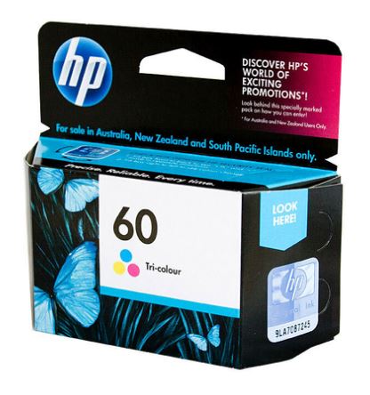 HP #60 Tri Colour Ink Cartridge CC643WA